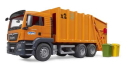 U03760 MAN TGS śmieciarka z 2 pojemnikami 1:16 Bruder