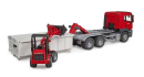 U03767 MAN TGS z kontenerem i ładowarką Schaeffer 1:16 Bruder