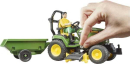 U62104 Traktorek ogrodowy John Deere z przyczepką i figurką bworld 1:16 Bruder