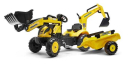 F2076N Koparko-ładowarka Komatsu z przyczepą jeździk Falk