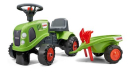 F212C Jeździk Claas z przyczepką, grabiami i łopatą Falk
