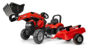 F961AM Traktor Case IH Maxxum 130 CVX z ładowaczem czołowym i przyczepą jeździk Falk
