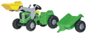 R63003 Traktor na pedały Futura z ładowaczem i przyczepą zielony rollyKiddy Rolly Toys