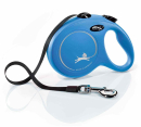 Smycz dla psa Flexi New Classic, taśma, niebieska, L, 5m, 50kg
