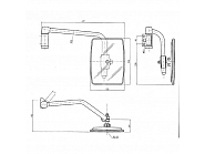 CA6597001 Lusterko z ramieniem, prawe 236x180 mm
