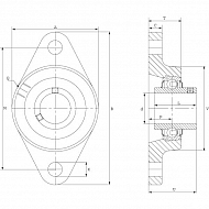 RCJTY60N Łożysko z obudową owalne, kompletne RCJTY60N, O 60 mm