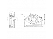 UCFL210 Łożysko z obudową 2-otworowe, kompletne ∅ 50 mm