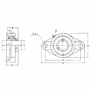 UCFL210GP Łożysko z obudową 2-otworowe, kompletne O 50 mm