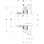 PCJ35 Łożysko z obudową czworokątne, kompletne PCJ35, O 35 mm