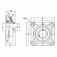 UCF206GP Łożysko z obudową czworokątne, kompletne O 30 mm