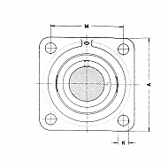 RCJ100 Łożysko z obudową czworokątną  RCJ100, O 100 mm