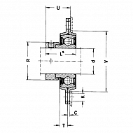 RA40 Łożysko z obudową owalne, kompletne RA40, O 40 mm 