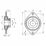 RAT40 Łożysko z obudową owalne, kompletne RAT40, O 40 mm 
