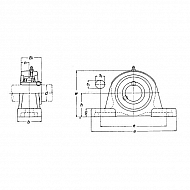 UCP306 Łożysko z obudową stojącą, kompletne O 30 mm