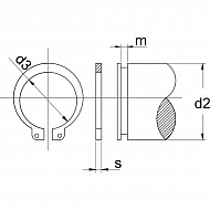 47115 Pierścień zabezpieczający zewnętrzny Kramp, 15 mm