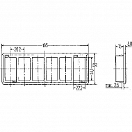 8HG713626001 Rama montażowa, na 6 przełączników