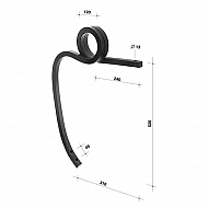 CP255201 Ząb sprężynowy spiralny lewy 25x25x640 mm do kultywatora bez redliczki Kramp