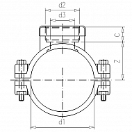 7075114 Opaska do nawiercania rurociągów PP 75mm x 1 1/4" GW