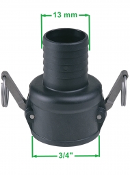 18103C2 Gniazdo Camlock typ C PP Arag, 3/4" na wąż 13 mm, 