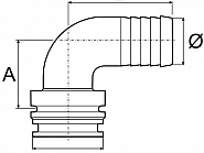 1190420 Przyłącze węża 90° T4 20 mm