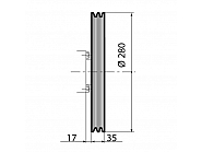 AR1504 Koło pasowe rowkowe 280 mm pasuje do pompy Annovi Reverberi