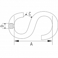 SH05 Złącze łańcucha typu "S" ocynk, 5 mm