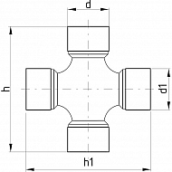 40750246200000 Krzyżak wału, Ø 24x62.0 mm, 4 Steel-Power