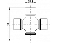 4300180015130 Krzyżak wału, Ø 30.2x80.0 mm, T50 Comer