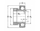 YET204SKF Łożysko samonastawne z pierścieniem SKF YET, 2048, 20x47x14 mm