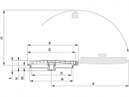 356040 Pokrywa odchylana, mocowana u góry, O 367 mm ARAG