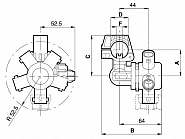 4064957 Uchwyt dyszy pięcioczęściowy do rury 3/4"