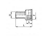 100650 Przyłącze węża proste gwint wew. Arag, 50 mm 1 1/2" ARAG