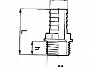 1032113 Przyłącze węża proste gwint zew 3/8" na wąż 13 mm
