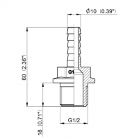 1032210 Przyłącze węża proste GZ 1/2" na wąż 10 mm ARAG