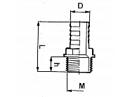 1032632 Przyłącze węża proste gwint zew. 1 1/2" na wąż 32 mm, Arag