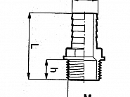 Przyłącze węża proste gwint zew. Arag, 45 mm 1 1/2" 1 1/2"-45mm