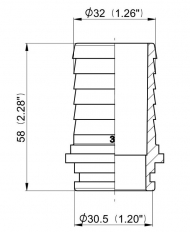 106533AV Przyłącze węża proste pod nakrętke nasadową z pierścieniem uszczelniającym Arag, 1 1/4" na wąż 32 mm