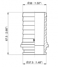106638 Przyłącze węża proste pod nakrętke nasadową z pierścieniem uszczelniającym Arag, 1 1/2'' na wąż 38 mm