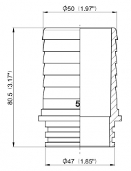 106750 Przyłącze węża proste pod nakrętke nasadową z pierścieniem uszczelniającym Arag, 2" na wąż 50mm