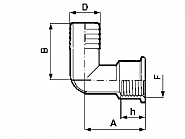 Przyłącze węża 90° gwint wew. 3/4" na gwint 30 mm, Arag, 30 mm