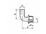 1132635 Przyłącze węża 90° gwint zew. 1 1/2" na wąż 35 mm, Arag,