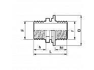 2502041 Złączka dwuwkrętna nypel gwint zew./ gwint zew. Arag, 1"