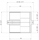 2502090 Złączka dwuwkrętna nypel gwint zew./ gwint zew. Arag, 3"