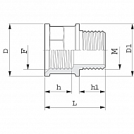 2452055 Nypel gwint wew./ gwint zew. Arag, 1 1/4"