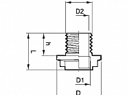 Nypel podwójny gwint wew./ gwint zew. Arag, M24x2 x 1/2"