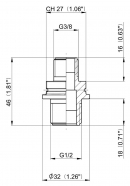 2402021 Nypel redukcyjny gwint zew./ gwint zew. Arag, 1/2" x 3/8"