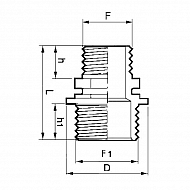 2402031 Nypel redukcyjny gwint zew./ gwint zew. Arag, 3/4" x 3/8"