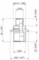 2402031 Nypel redukcyjny gwint zew./ gwint zew. Arag, 3/4" x 3/8"