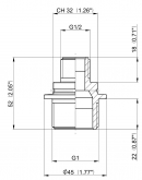 2402042 Nypel redukcyjny gwint zew./ gwint zew. Arag, 1" x 1/2"