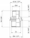 2402043 Nypel redukcyjny gwint zew./ gwint zew. Arag, 1" x 3/4"